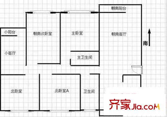 金橋名都戶型圖戶型圖 4室2廳3衛(wèi)1廚