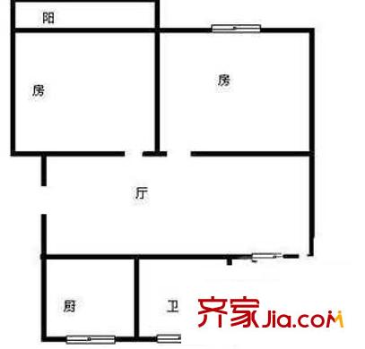 金橋名都戶型圖戶型圖 2室1廳1衛(wèi)1廚