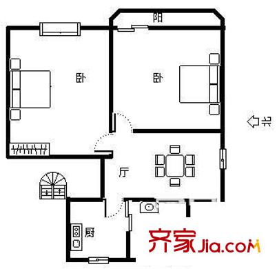 芳草路352弄小區(qū)戶型圖上海 芳草路352弄 戶型圖 2室1廳1衛(wèi)1廚