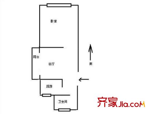 凌云新村 1室 户型图