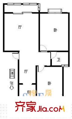 鑫唐佳苑戶型圖戶型圖 2室2廳1衛(wèi)1廚