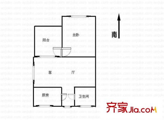 鑫唐佳苑戶型圖 戶型圖 1室1廳1衛(wèi)1廚