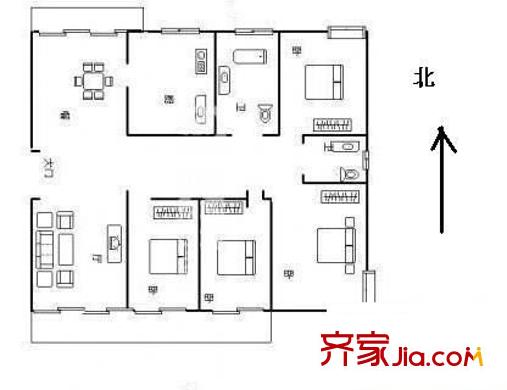 绿水家园户型图户型图 4室2厅2卫1厨