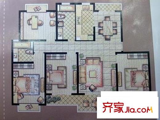绿水家园户型图户型图 4室2厅2卫1厨