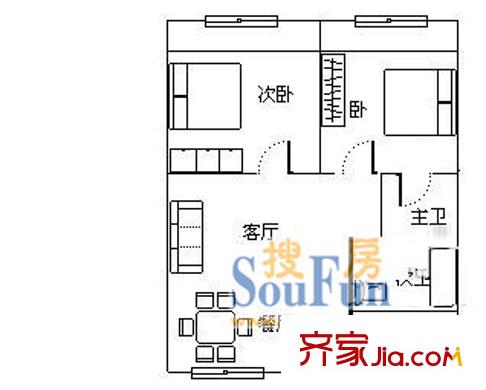光启公寓2室2厅2卫1厨
