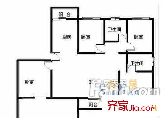 海怡別墅公寓戶型圖戶型圖 3室2廳2衛(wèi)1廚