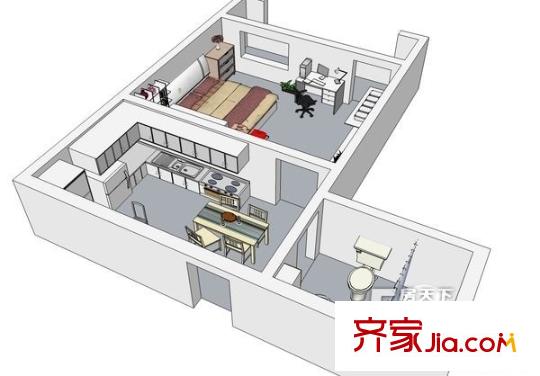 仁恒公寓戶型圖戶型圖 1室1廳1衛(wèi)1廚