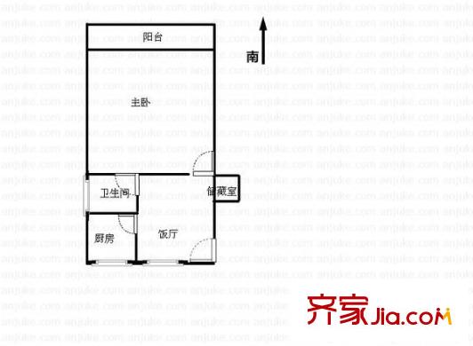 德华三村户型图户型图 1室1厅1卫1厨
