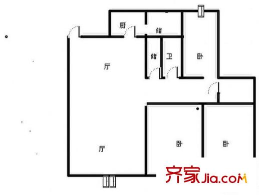 德华三村户型图户型图 3室2厅2卫1厨