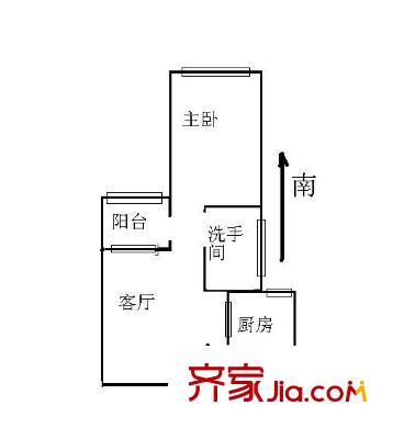 德华三村户型图户型图 1室1厅1卫1厨