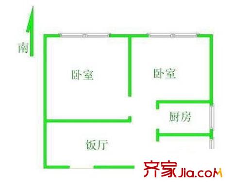 耀高小區(qū) 二室 戶型圖