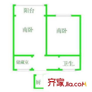 耀高小區(qū) 二室 戶型圖