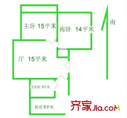 恒大華城梅山苑戶型圖戶型圖 2室1廳1衛(wèi)1廚
