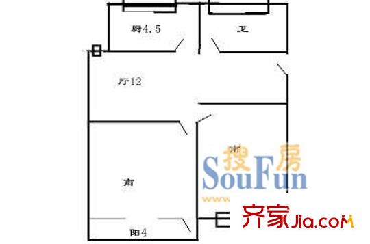 上海 恒大華城梅山苑2室 戶型圖