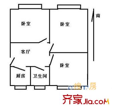 上海 荷一小區(qū)3室 戶型圖