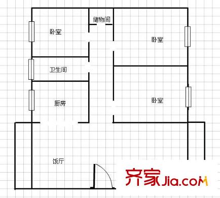 凌港城戶型圖戶型圖 3室2廳2衛(wèi)1廚