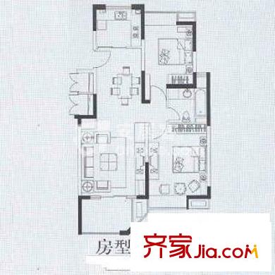 凌港城 2室 戶型圖