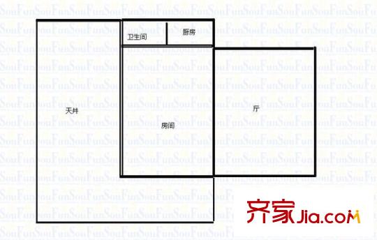 龙柏六村户型图户型图 1室1厅1卫1厨
