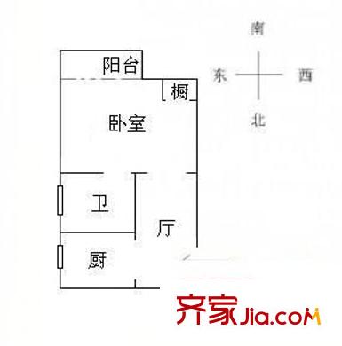 龙柏六村户型图户型图 1室1厅1卫1厨