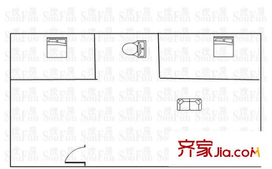 湯巷馨村 2室 戶型圖