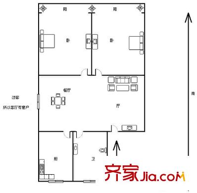 蔷薇二村 0室 户型图