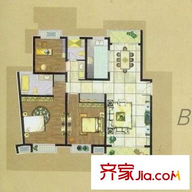 金廈苑戶型圖戶型圖 3室2廳2衛(wèi)1廚