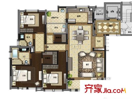 森蘭名佳戶型圖戶型圖 4室2廳2衛(wèi)1廚