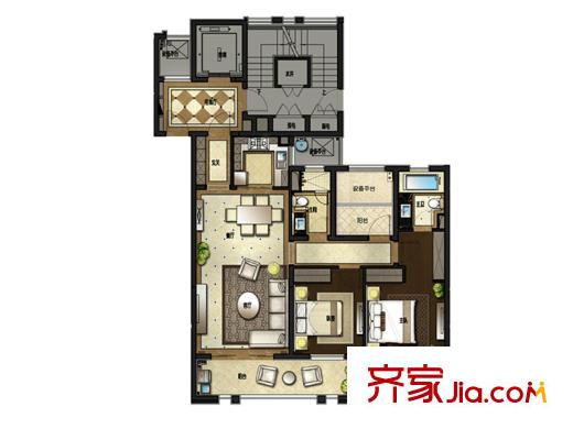 森蘭名佳戶型圖A2戶型 2室2廳2衛(wèi)1廚