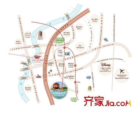 金地藝華年交通圖區(qū)位圖