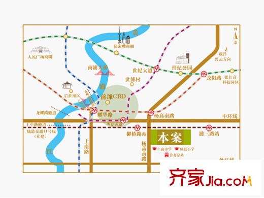 浦發(fā)御園交通圖