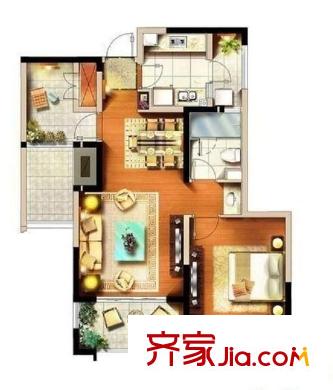 金地格林世界城市公馆 2室 户型图