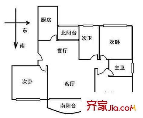上海莘城 3室 户型图