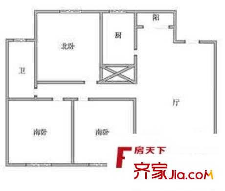 小富人家(闵行)户型图户型图 3室2厅1卫1厨
