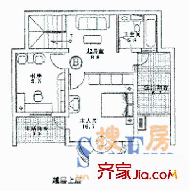 金橋一景戶型圖1室1廳1衛(wèi)1廚