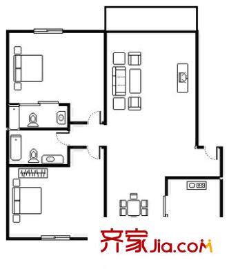 東港麗景苑 3室 戶型圖