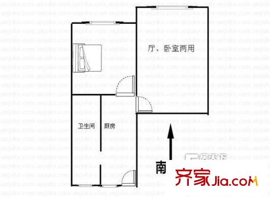 東港麗景苑戶型圖戶型圖 1室1廳1衛(wèi)1廚