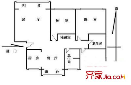 東港麗景苑 3室 戶型圖