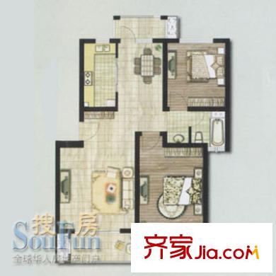 爱丁堡润峰苑户型图A1户型 2室2厅1卫1厨