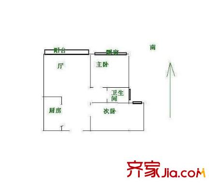 蓮溪六村戶型圖 戶型圖 2室1廳1衛(wèi)1廚