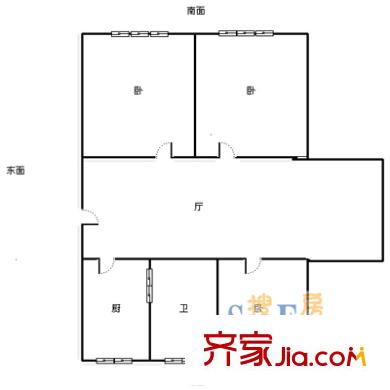 花木鑫豐苑戶型圖鑫豐苑22號402 3室1廳1衛(wèi)1廚