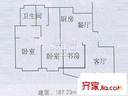 香梅花園五期戶型圖戶型圖 3室2廳2衛(wèi)1廚