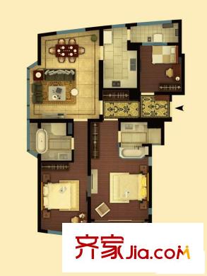 香梅花園五期戶型圖戶型A2 3室2廳2衛(wèi)