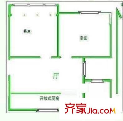 牡丹小區(qū)戶型圖戶型圖 2室1廳1衛(wèi)1廚