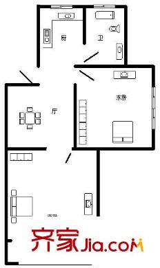 濟(jì)陽三村戶型圖戶型圖 2室1廳1衛(wèi)1廚