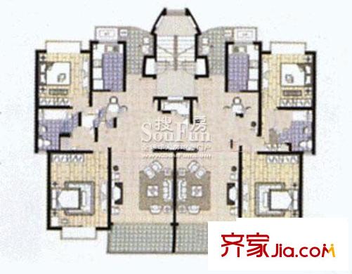 祥和星宇花园户型图88平米户型图 2室2厅1卫1厨