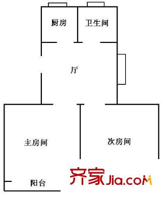 和源名城(未满三年动迁房) 2室 户型图