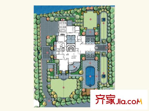 上海・绿城玫瑰园219号户型图花园 7室4厅7卫3厨