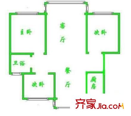 萊金佳園戶(hù)型圖戶(hù)型圖 3室2廳2衛(wèi)1廚