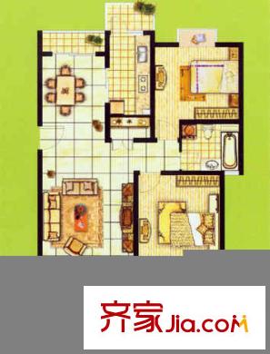 萊金佳園戶(hù)型圖2室2廳1衛(wèi)1廚