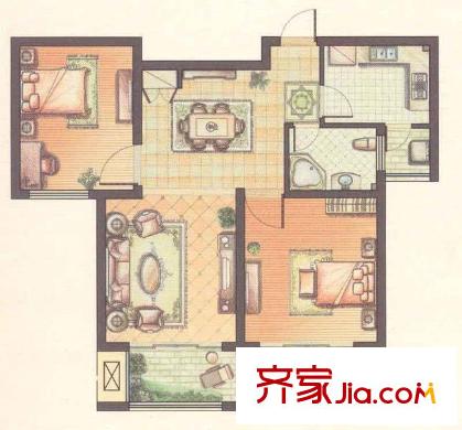 西上海名邸户型图户型图 2室2厅1卫